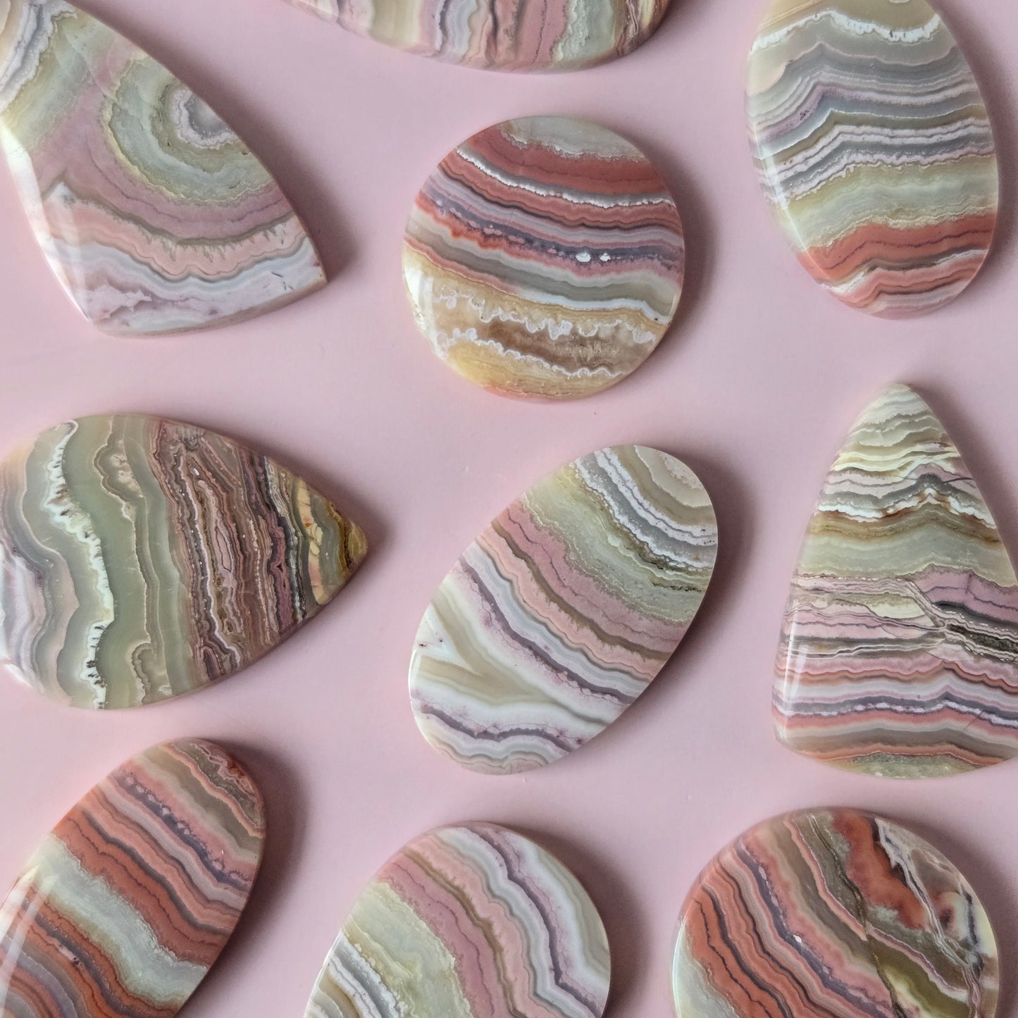 Pink Banded Agate Cabachon
