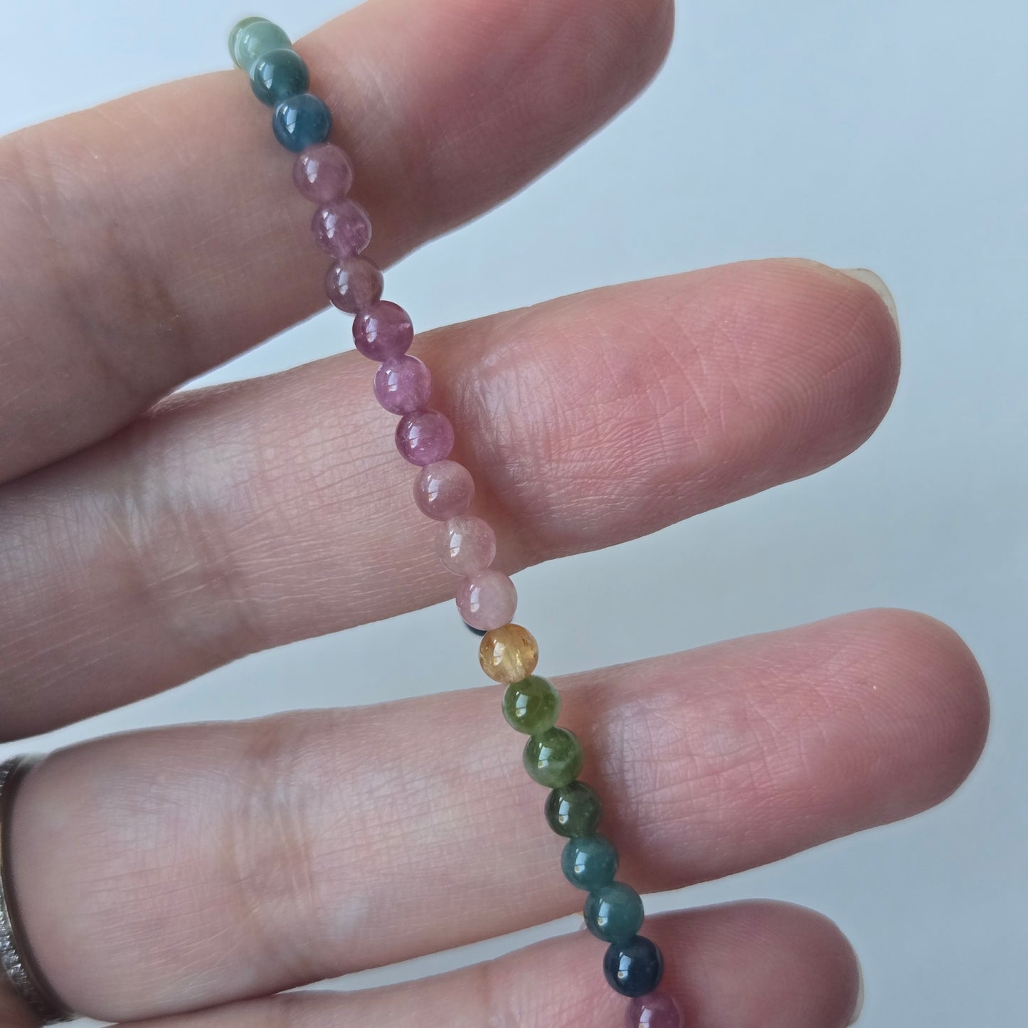 Vibrant Multi-Coloured Tourmaline Beaded Bracelet