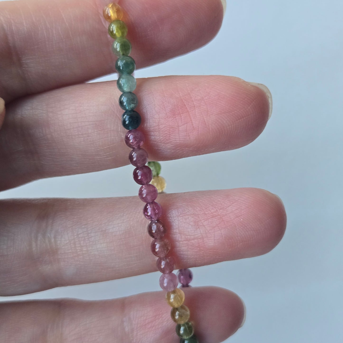 Deep Multi-Coloured Tourmaline Beaded Bracelets
