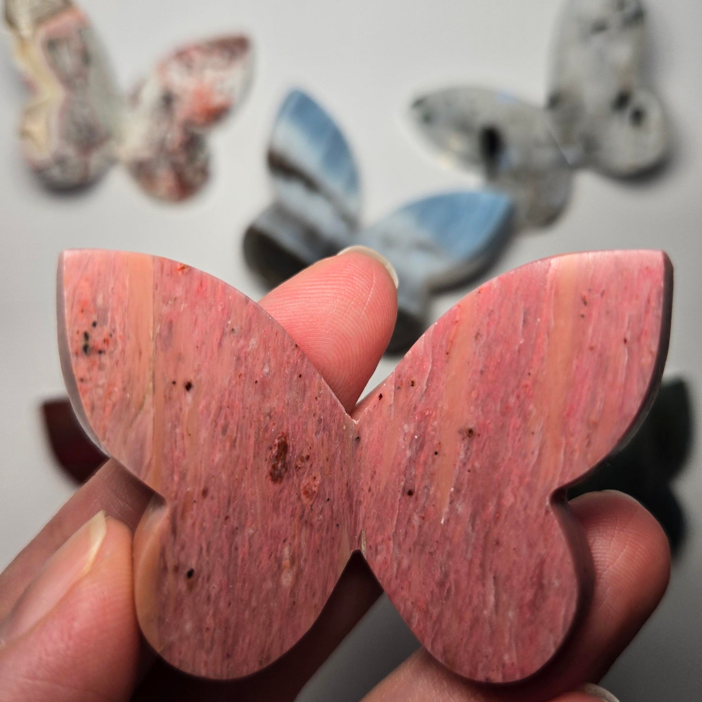 Pink Petrified Wood Butterfly