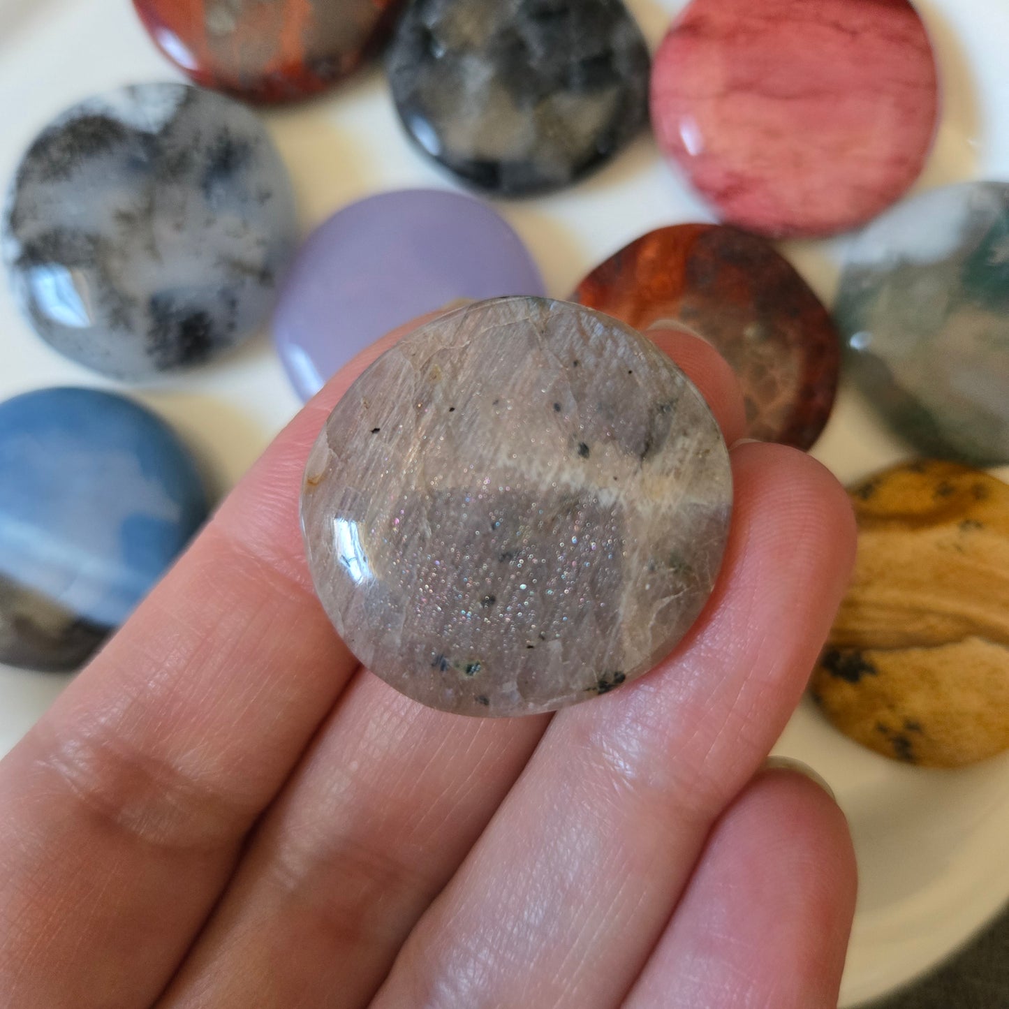 Belomorite Moonstone Mini Flat Stone