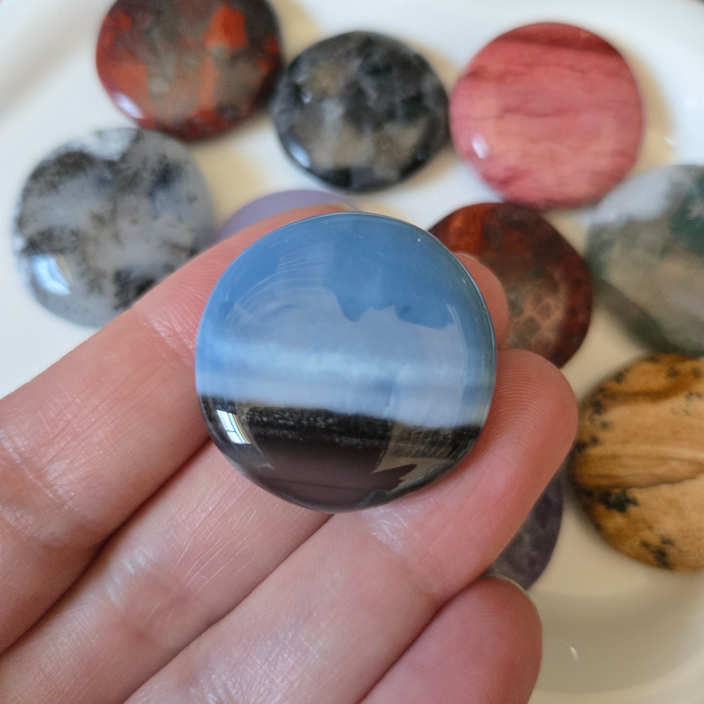 Blue Opal Mini Flat Stone