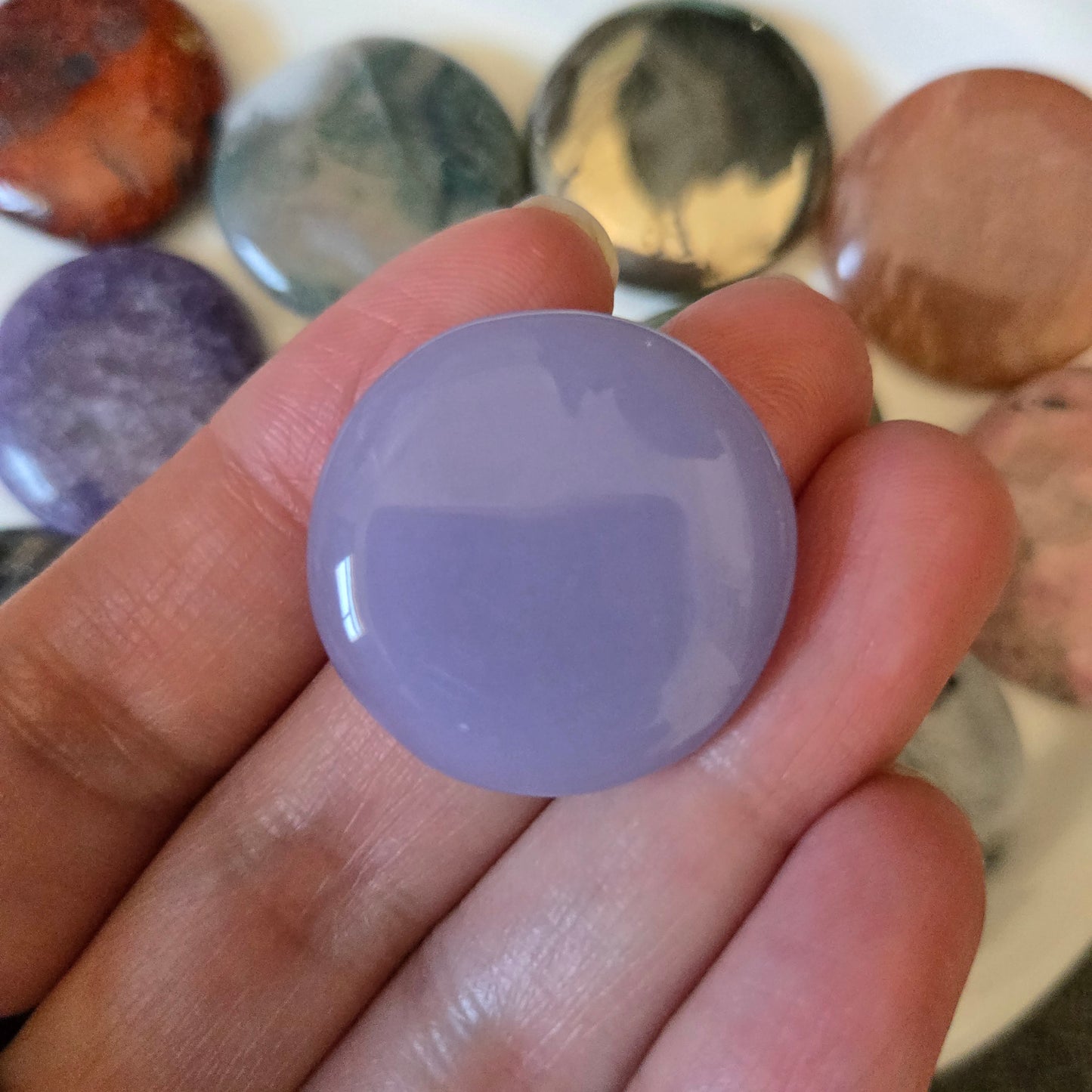 Lavender Fluorite Mini Flat Stone