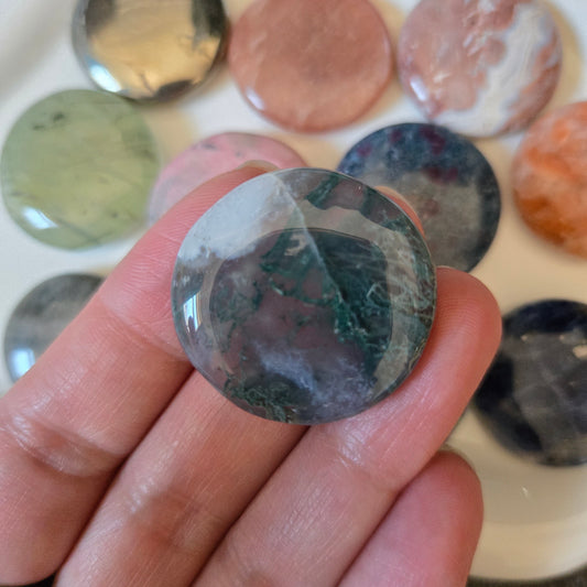 Moss Agate Mini Flat Stone