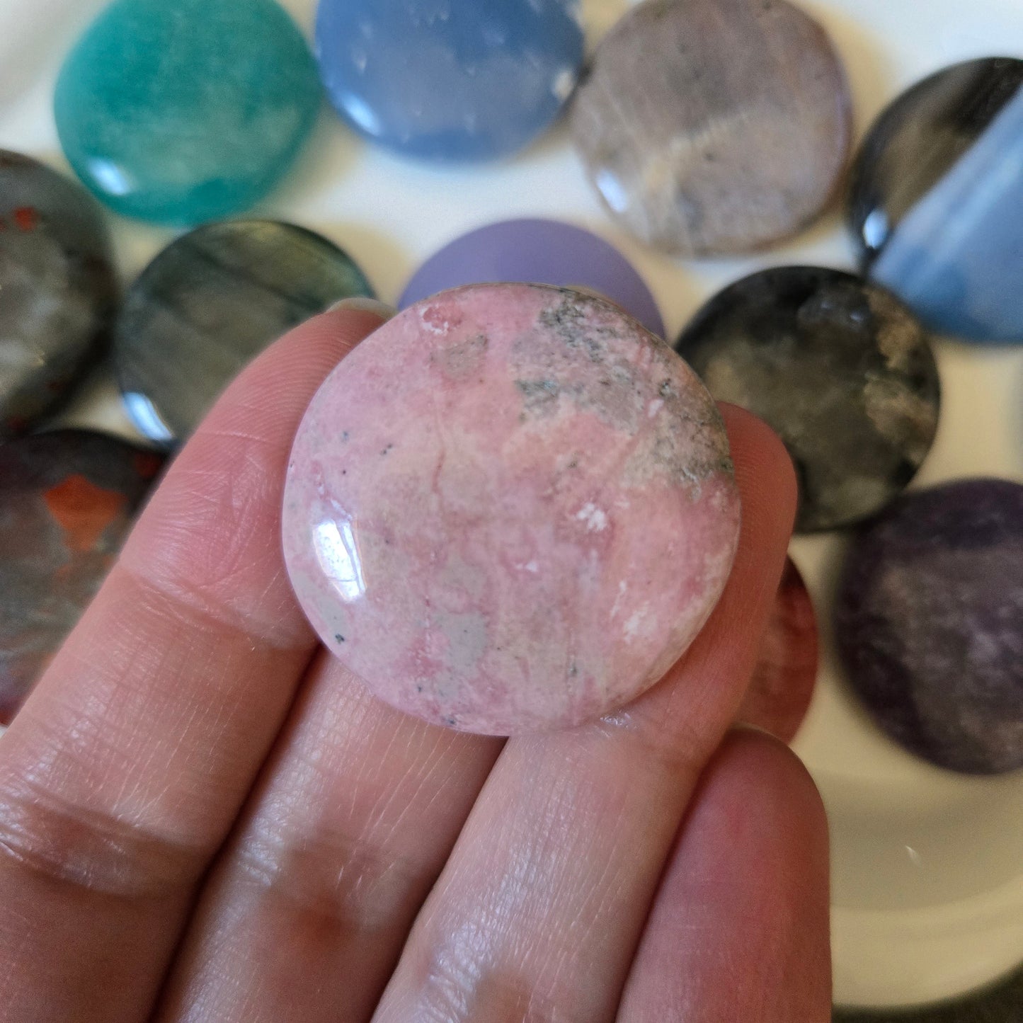 Rhodonite Mini Flat Stone