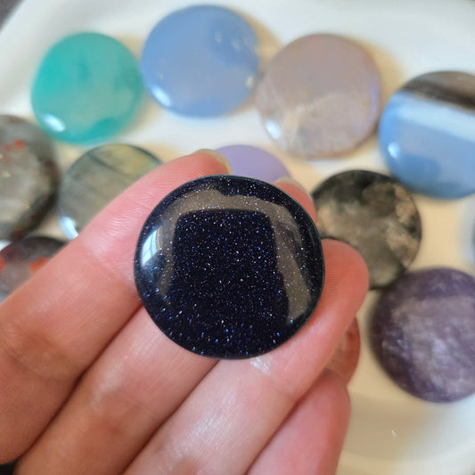 Blue Goldstone (Manmade) Mini Flat Stone