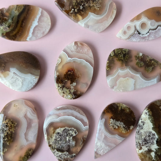 Scenic Moss Agate Cabachons