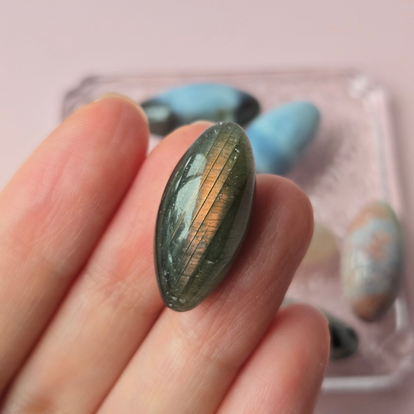 Mini Labradorite Shiva Lingam