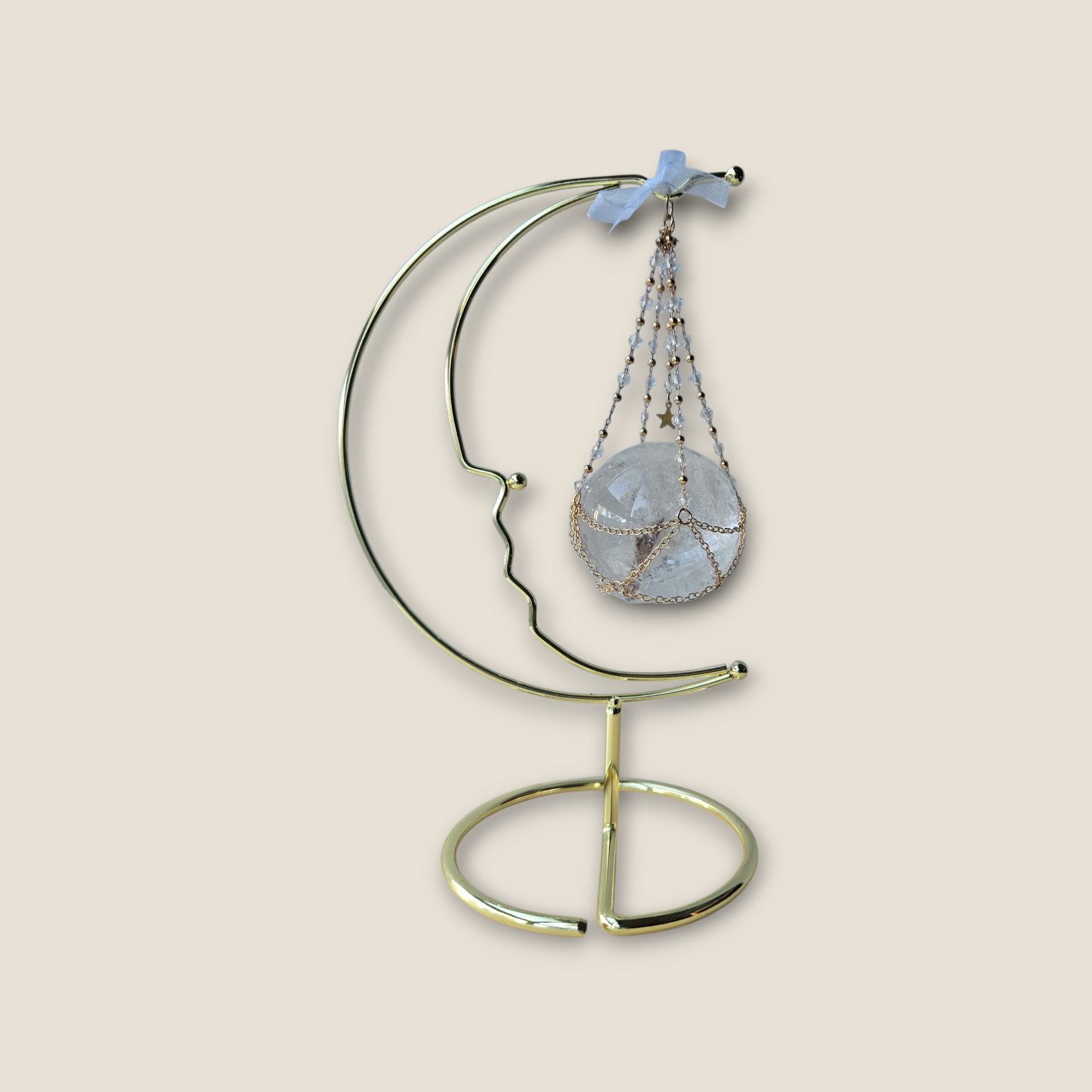 Crescent Moon Hanging Sphere Stand