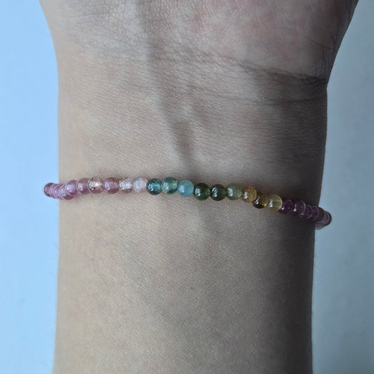 Pastel Multi-Coloured Tourmaline Beaded Bracelet