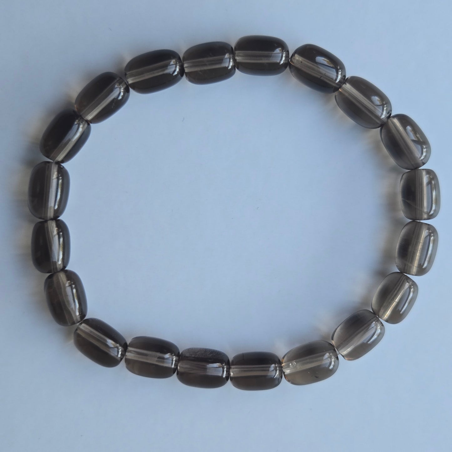 Smoky Quartz Barrel Beaded Bracelet
