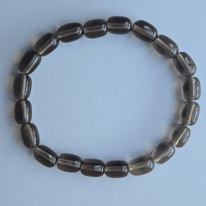 Smoky Quartz Barrel Beaded Bracelet