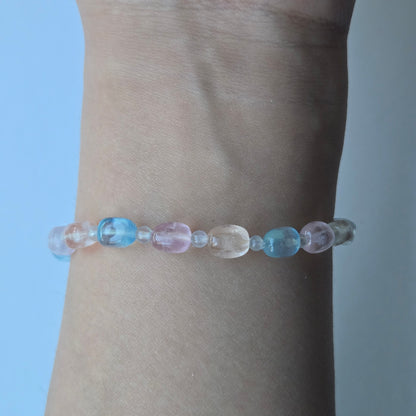 Morganite Freeform Beaded Bracelet