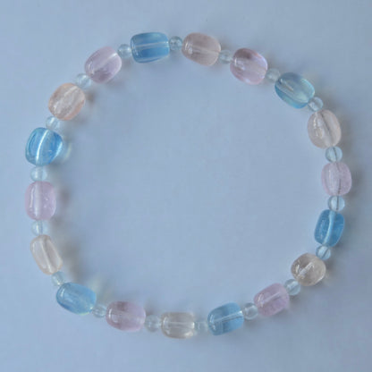 Morganite Freeform Beaded Bracelet