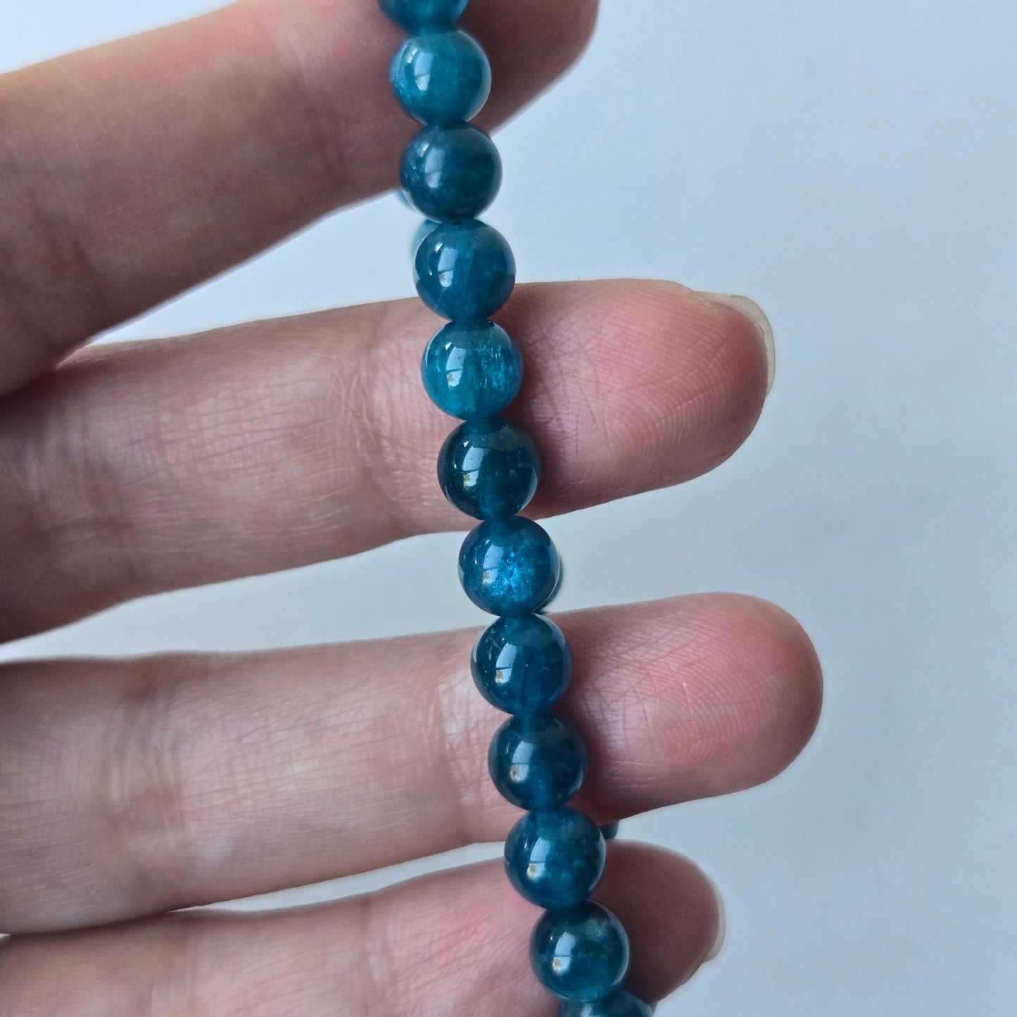 Blue Apatite Beaded Bracelet