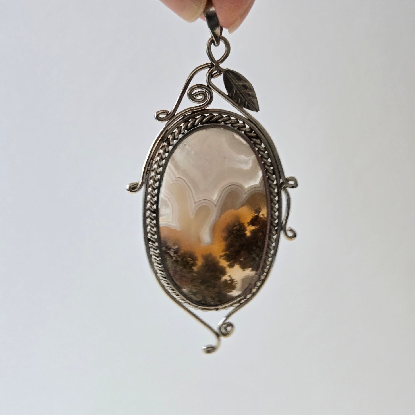 Scenic Moss Agate Pendant