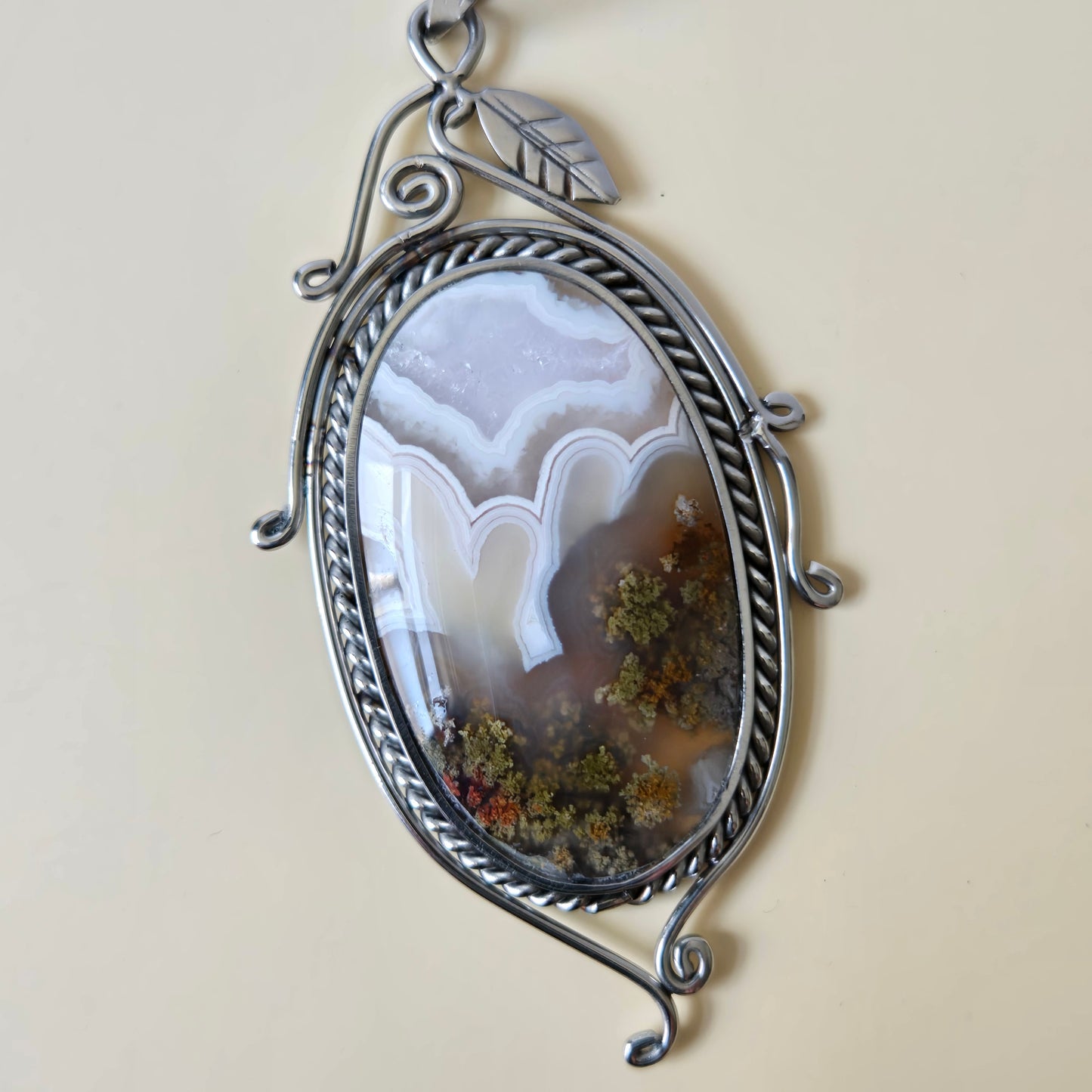 Scenic Moss Agate Pendant