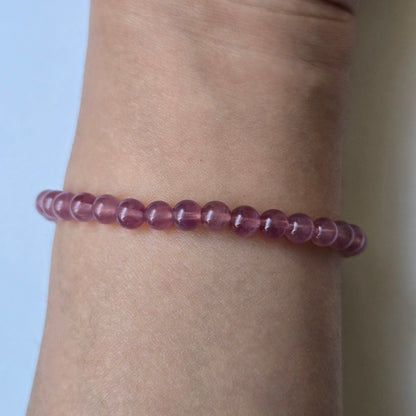 HQ Old Mine Madagascar Star Rose Quartz 5mm Bracelet