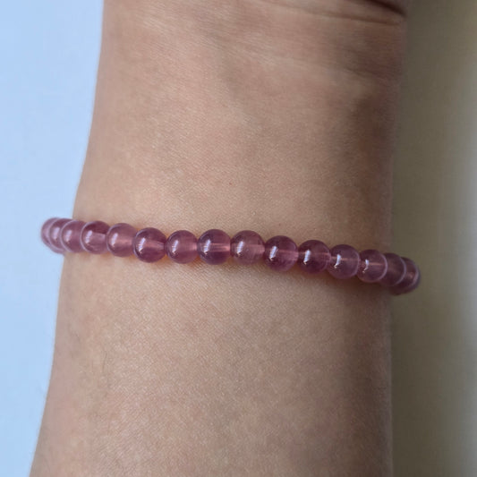 HQ Old Mine Madagascar Star Rose Quartz 5mm Bracelet