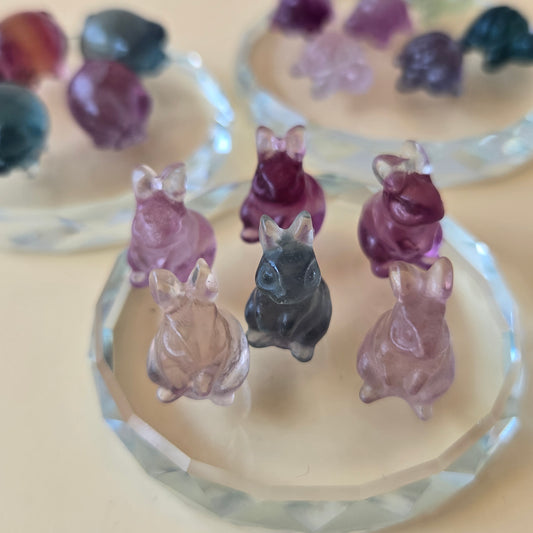 Mini Fluorite Rabbit Carving