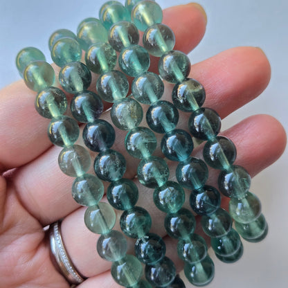 Green Fluorite 8mm Beaded Bracelet