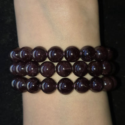 Star Garnet 10mm Beaded Bracelet