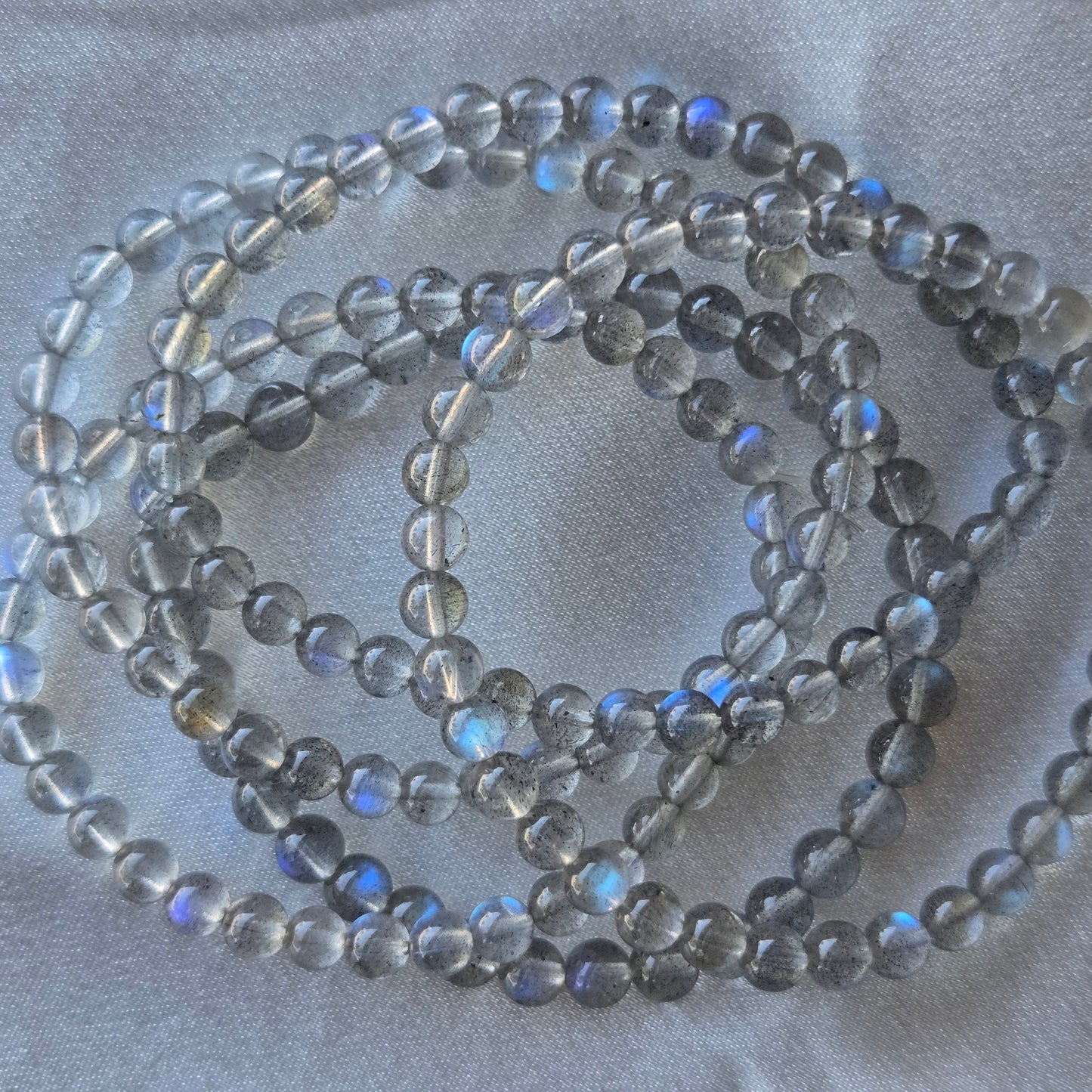 Blue Flash Labradorite 5mm Beaded Bracelet