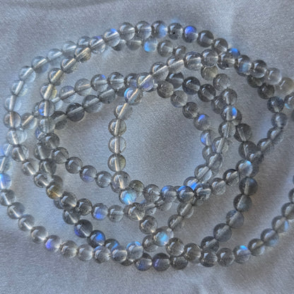Blue Flash Labradorite 5mm Beaded Bracelet